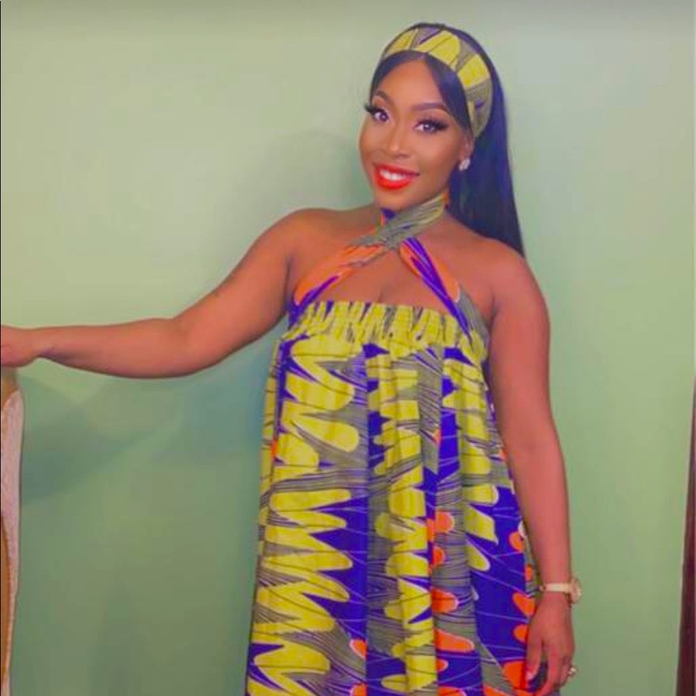 Multi color African print dress